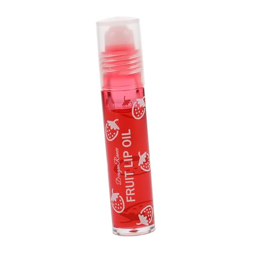 DECOMELODY Roll Lippenöl Mit Fruchtgeschmack Transparent Und Feuchtigkeitsspendend Für Frauen Und Mädchen Glänzender Lip Gloss Erdbeer- Einfach Anzuwenden Für Jeden Look Geeignet von DECOMELODY