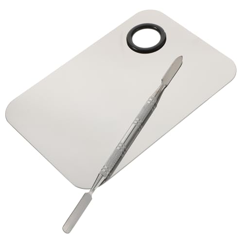 DECOMELODY Make Up Mischpalette mit Spatel Mixer Kosmetik Palette zum Blenden und Anpassen von Foundation Lippenstift Lidschatten Silber von DECOMELODY