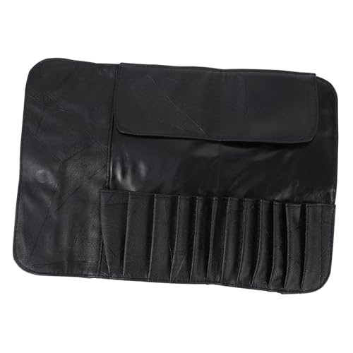 DECOMELODY Makeup Brush Tasche Fächer Kosmetik Pinsel Organizer Reise Make Up Kosmetiktasche Schwarz Tragbar Elegant von DECOMELODY