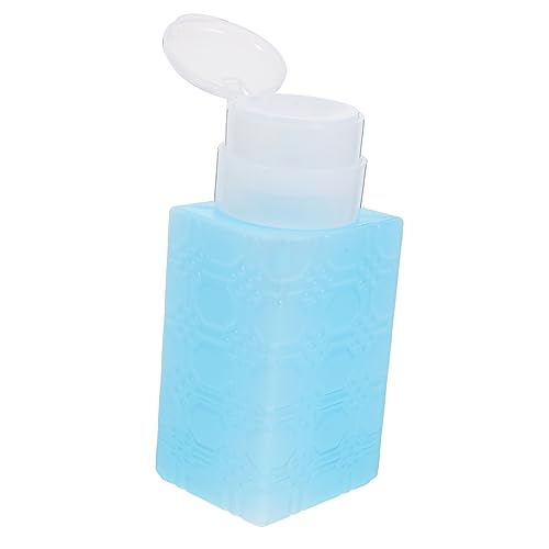 DECOMELODY Nail Remover Pressflasche Mit Auslaufschutz Und Pumpe Tragbar Für Make-up Entfernen Blaues Design Für Reisen Und Täglichen Gebrauch von DECOMELODY
