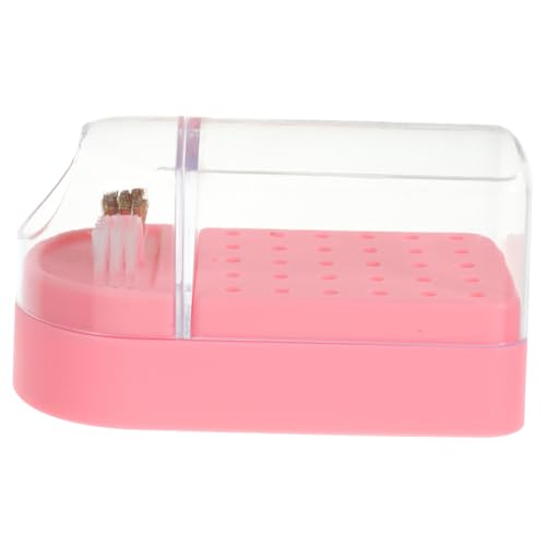 DECOMELODY Maniküre Nagelfräser Aufbewahrungsbox mit Transparentem Deckel und Reinigungsbürste Praktischer Organizer für Nagelbohrer und Polierköpfe Langlebig und Übersichtlich von DECOMELODY