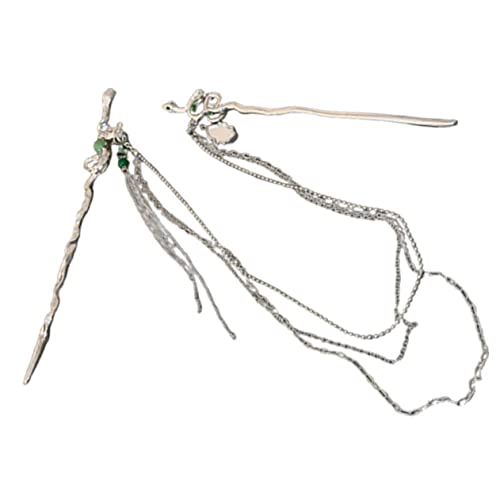 DECOMELODY Metall-haarpin Mit Abnehmbarer Kette Retro-haarstäbchen Für Haarknoten Und Haarstyling-tools Für Frauen von DECOMELODY