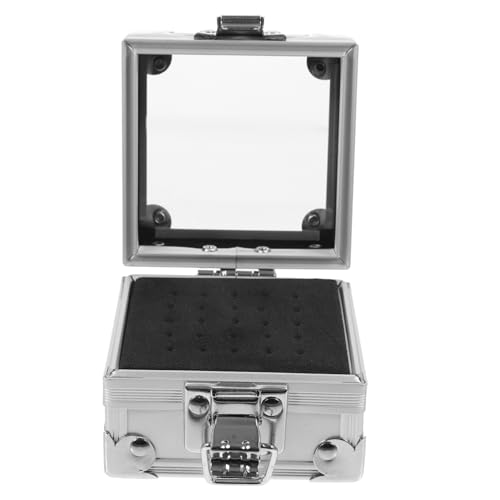 DECOMELODY Nagelbohrer Aufbewahrungsbox aus Zinklegierung mit Staubschutz Praktischer Organizer für Maniküre Polierköpfe Durchsichtiges Design für Nail Art Profis und Enthusiasten von DECOMELODY