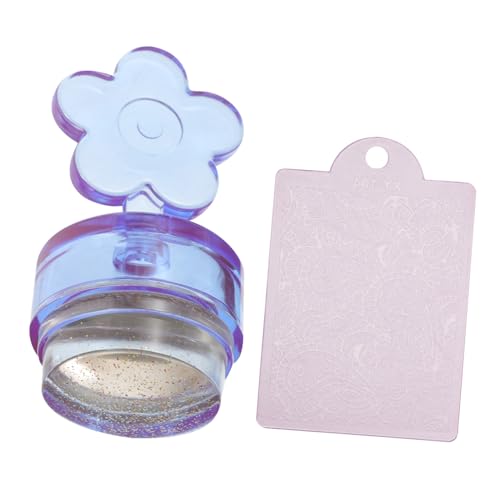 DECOMELODY Nail Art Stamper mit Silikonblumen Griff Transparenter Kristallstempel Inklusive Weichem Stempelkissen für French Nails Einfach zu Bedienen und Reinigen Vielseitig für von DECOMELODY