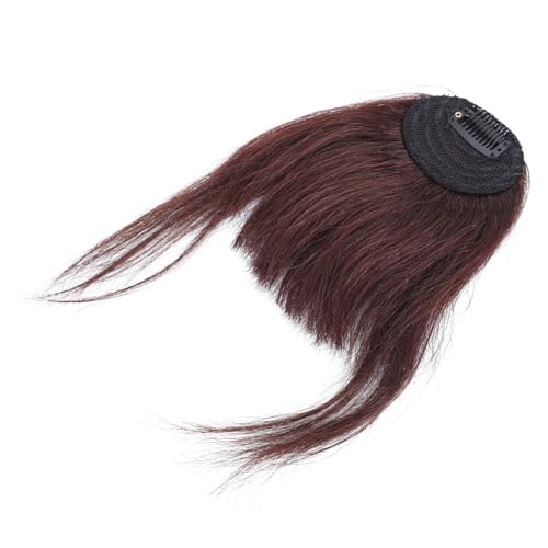 DECOMELODY Natürliches Luftiges Haarteil mit Clip Tiefbrauner Echthaar Frontfransen Extension für Frauen Hitzebeständig Non Reflektierend Wiederverwendbar Formschmeichelnd für Eleganten Look von DECOMELODY