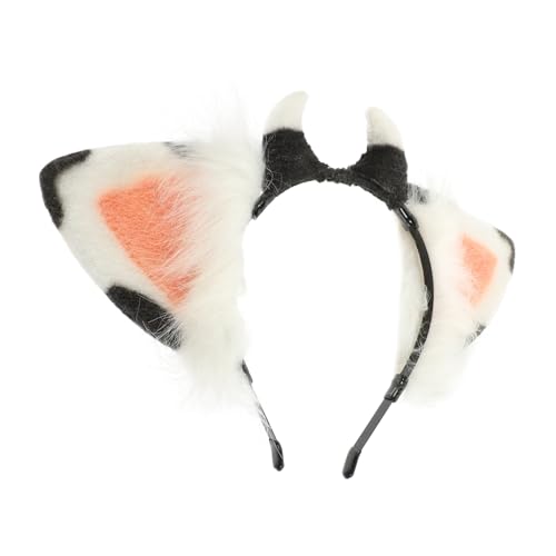 DECOMELODY Niedliches Kuh ohr Haarreif aus Weichem Plüsch Leichtes Mädchen Haarband Modischer Kopfschmuck für Cosplay Party und Rollenspiel Geeignet für Frauen und Jugendliche von DECOMELODY