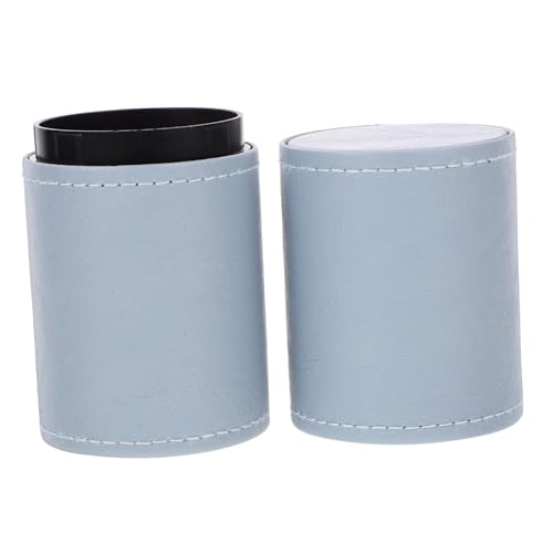 DECOMELODY PU Leder Make-up Pinselhalter Organizer Kosmetik Stifthalter Aufbewahrungsbecher Groß Volumen Staubdicht für Schminktisch Büro Schreibtisch Dekoration Blau von DECOMELODY