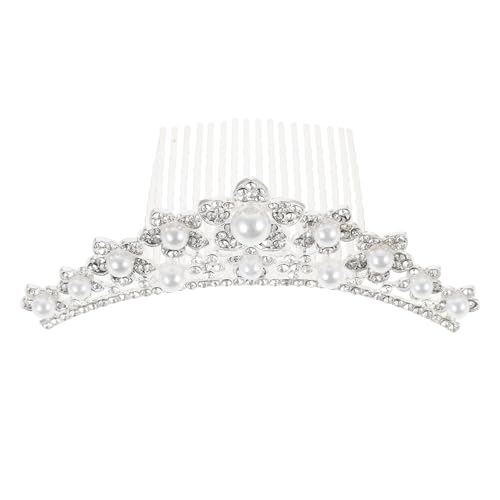 DECOMELODY Perlenkrone Haarkamm Tiara für Hochzeiten Braut und Festtagsaccessoires für Besondere Anlässe und Ballveranstaltungen für Damen und Mädchen von DECOMELODY