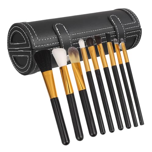 DECOMELODY Reisetasche Für Make up Pinsel Tragbare Kosmetikpinseltasche Pu Leder Organizer Für Damen Kosmetik Aufbewahrung Für Reisen Mit Pinselhalter Und Deckel von DECOMELODY