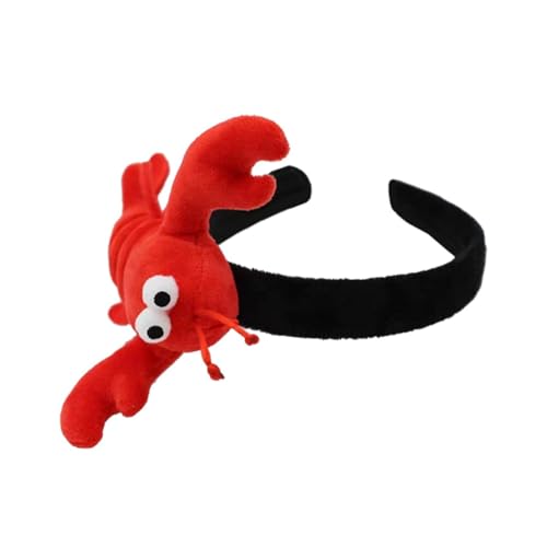 DECOMELODY Rotes Haarband mit Lustigem Hummer Motiv Modischer Breiter Haarreifen für Mädchen Einfaches Stirnband Geeignet als Originelles Party und Geschenkaccessoire von DECOMELODY