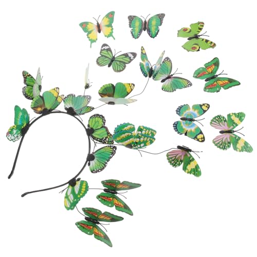 DECOMELODY Schmetterlings Haarreif Leichtes Komfortables Haarschmuck für Damen Grünem Haarreif und Dekorativen Schmetterlings Haarspangen für Partys und Besondere Anlässe von DECOMELODY