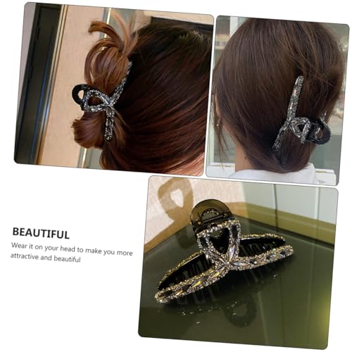DECOMELODY Schwarze modische Haarklammer für Frauen Starke Schonende Fixierung für Dickes Dünnes Lockiges oder Glattes Haar Langlebig und Angenehm zu Tragen von DECOMELODY