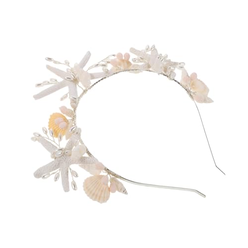 DECOMELODY Silbernes Headband mit Seestern-Design Eleganter Brautschmuck für Strandhochzeiten Langlebiges Bequemes Haarband für Frauen und Mädchen Ozeanische Meerjungfrau Accessoires von DECOMELODY