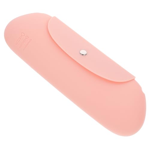 DECOMELODY Silikon Make-up Pinselhalter Tasche Tragbar Reise Kosmetik Pinsel Organizer Schminktasche Klein Leicht Kompakt Staubdicht Rosa von DECOMELODY