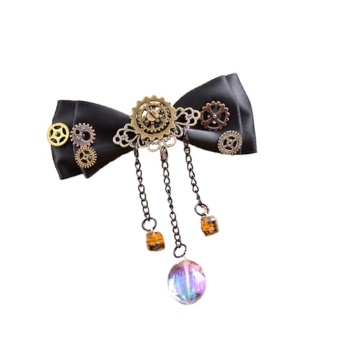 DECOMELODY Steampunk Haarklammer Bowknot Entenschnabel Haarclip mit Zahnrad Design Modischer Damen Haarschmuck für Festival Party und Alltag Leichter und Bequemer Haaraccessoire von DECOMELODY