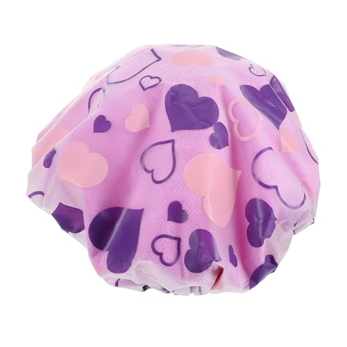 DECOMELODY Süße Duschmütze Frauen Doppelschicht Handtuch Stoff Elastischer Band Duschhut Wiederverwendbare Wasserdichte Badkappe Für Badewinne Und Haartrocknen von DECOMELODY