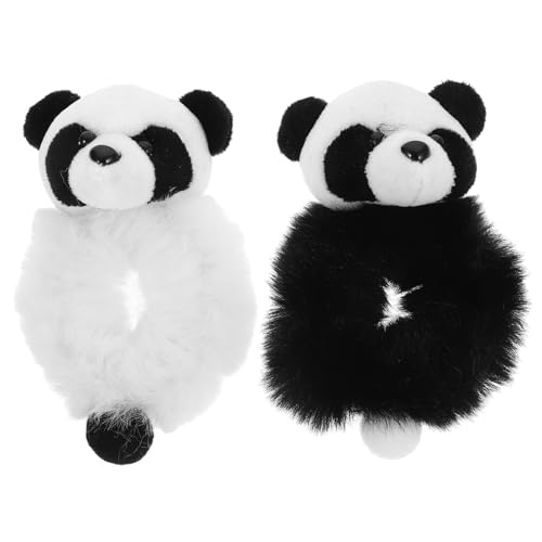 DECOMELODY Panda-haarbänder Pelzige Haargummis – Haar-accessoires Für Frauen Teenager Mit Plüsch von DECOMELODY