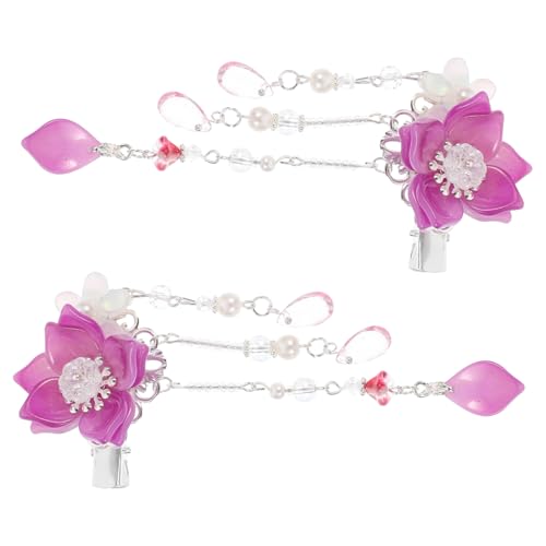 DECOMELODY Tassel Blüten Haarklammern Haarschmuck Chinesischer Stil Leicht und Bequem Für Mädchen Hanfu Accessoires Langer Quaste Haarnadel Elegant Und Haltbar von DECOMELODY