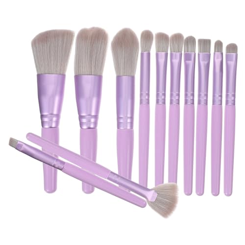 DECOMELODY Teiliges Make up Pinselset für Frauen Weiche Kompakte Reise pinsel mit Langlebigen nicht Ausfallenden Borsten Stilvolles Violettes Design für Unterwegs und Perfektes Make up von DECOMELODY