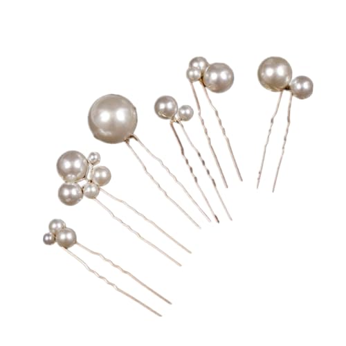 DECOMELODY Teiliges Perlen Haarklammer U Förmige Haarspange mit Doppelten Perlen Eleganter Haarschmuck für Damen und Mädchen Geeignet für Lange Haare Hochsteck und Flechtfrisuren Leichter von DECOMELODY