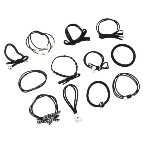 DECOMELODY Teiliges Perlen haarbänder mit Hoher Elastizität Schwarze Haargummis für Pferdeschwanz und Zopf Stilvolle Haaraccessoires für Frauen Vielseitig Einsetzbar bei Alltag und von DECOMELODY