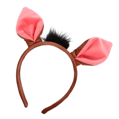 DECOMELODY Tier Haarreif Warzenschwein Ohren Stirnband aus Weichem Stoff Leichtes Bequemes Kostüm Accessoire für Karneval Maskerade Cosplay und Party Dekoration von DECOMELODY