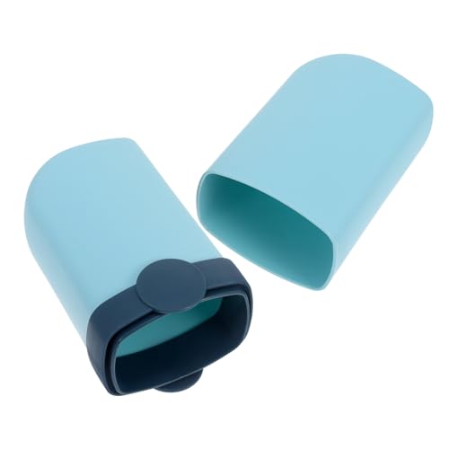 DECOMELODY Tragbarer Zahnbürstenetui aus Robustem Luftdichter Reisehalter für Zahnbürsten und Zahnpasta Kompakter Wiederverwendbarer Organizer in Himmelblau für Camping und Geschäftsreisen von DECOMELODY