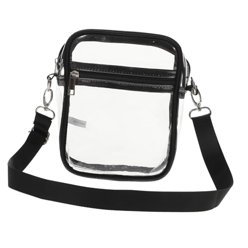 DECOMELODY Transparente PVC Umhängetasche Damen Verstellbar mit Reißverschluss Crossbody Bag für Konzert Sport Festival Kosmetiktasche Handytasche Alltagsmode von DECOMELODY