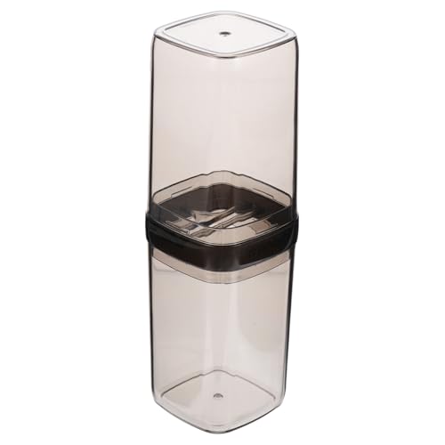 DECOMELODY Transparente Zahnbürstenbox mit Deckel Tragbarer Zahnpasta Zahnputzbecher Organizer Praktische Aufbewahrungsbox für Reisen Camping und Zuhause Grauer von DECOMELODY