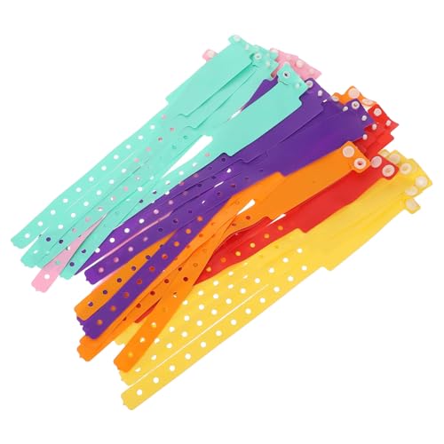 DECOMELODY Verstellbare Wasserdichte PVC Armbänder mit Handgeschriebener Id Langlebig und Anpassbar in Farben Geeignet für Events Partys Vip Einlass und Jugendveranstaltungen von DECOMELODY