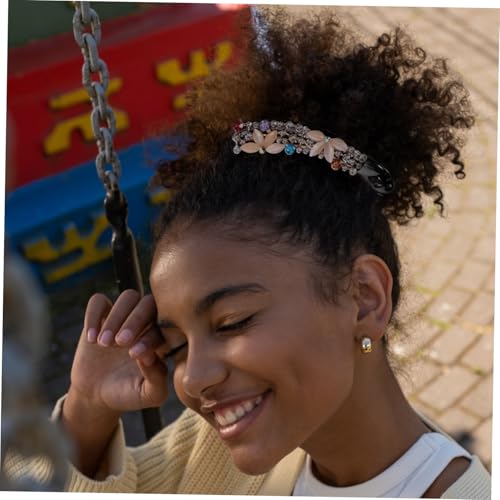 DECOMELODY Vintage Bananenclip mit Strass Großer Haarclip für Dickes Haar Rutschfester Ponytail Halter Komfortabler Haarschmuck für Damen Geeignet für Alltag Party und Hochzeit von DECOMELODY