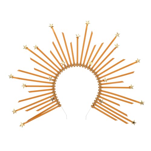 DECOMELODY Vintage Damen Haarreif Goldene Tiara Haarschmuck für Hochzeit Party Festliche Anlässe Eleganter Kopfschmuck mit Sicherem Material und Feiner Verarbeitung von DECOMELODY