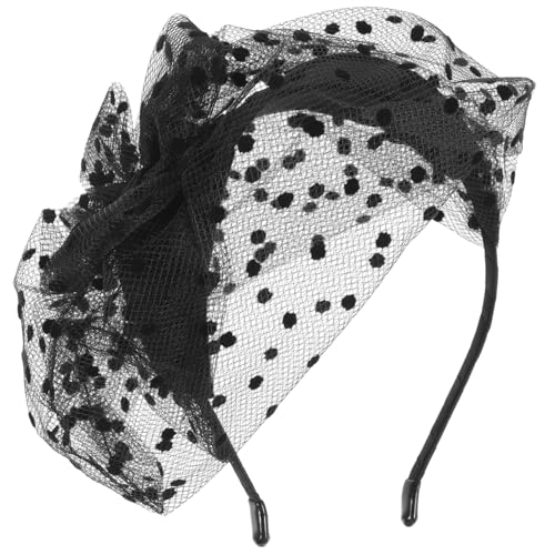 DECOMELODY Fascinator Haarschmuck Für Damen Eleganter Haarklip Mit Vintage-punktmuster Für Hochzeiten Partys Und Besondere Anlässe Leicht Und Bequem Zu Tragen Perfektes Accessoire Für von DECOMELODY