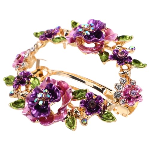 DECOMELODY Vintage Haarschmuck Damen Strass Blumen Haarspange Handbemalt Robuster Haarclip mit Springfeder Modische Haarklammer für Pferdeschwanz und Dutt Stilvolle Dekorative Haarspange für von DECOMELODY