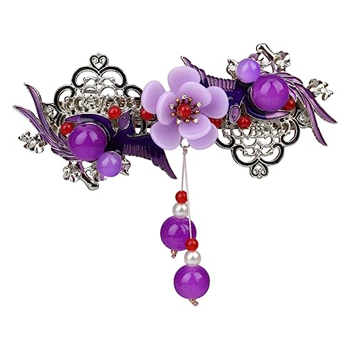 DECOMELODY Vintage Haarspange Mit Kristallen Und Blumen Stilvolle Retro Haarnadel Für Damen Rutschfest Und Kompakt Für Dickes Und Dünnes Haar Praktisch Für Jeden Anlass von DECOMELODY