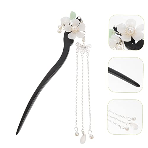 DECOMELODY Vintage Holz Haarnadel für Damen Chinesischer Haarschmuck mit Anhänger Langlebiger Haarstab für Duttfrisuren Eleganter Haarnadelhalter für Traditionelles Styling von DECOMELODY