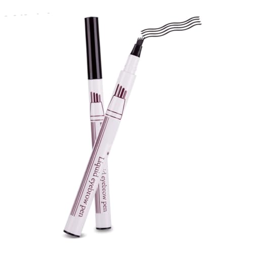DECOMELODY Augenbrauenstift Flüssig Mit Vier Spitzen Wasserfest Für Frauen Make-up-tool Schnelltrocknend Schweißfest Natürliche Farbe Dunkelgrau von DECOMELODY