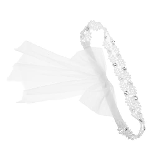 DECOMELODY Weißes Haarband für Mädchen mit Schleifen Design Elastisches Leichtes Stirnband für Partys Einkäufe und Alltag von DECOMELODY