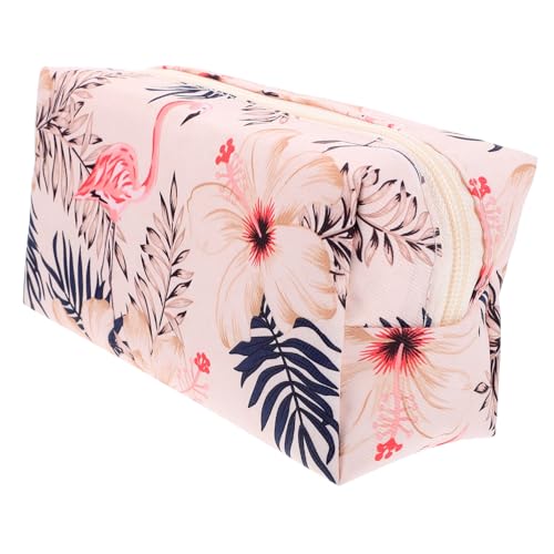 DECOMELODY wasserdichte Make Up Tasche mit Reißverschluss Große Kosmetiktasche für Damen Praktischer Organizer für Reisen und Alltag Geräumige Schminktasche mit Modischem Flamingo Design von DECOMELODY