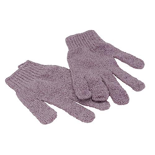 DECORNIJIA 1 Paar Fünf-Finger-Badehandschuhe Körperpeeling Schrubber Männer Ergonomisch Duschhandschuh Gesichtswäscher Peelings Peelinghandschuhe für den Körper Bathhandschuh Violett von DECORNIJIA