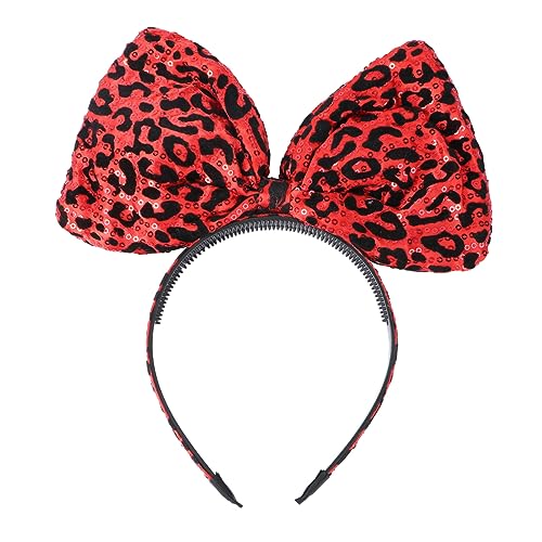 DECORNIJIA Leopardenmuster Stirnband Mit Schleife Gothic Party Kopfbedeckung Haarreif Für Halloween Fotos Und Veranstaltungen von DECORNIJIA