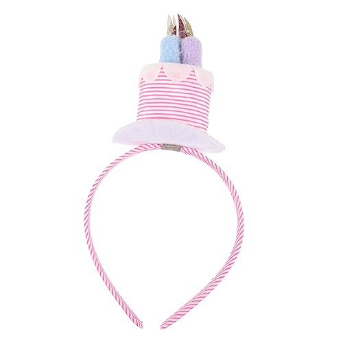 DECORNIJIA 1 Stück Kerze Stirnband Geburtstag Haarspange Haarreifen Geburtstags-stirnband- Geburtstag Haare Geburtstag Kopfschmuck Kopfbedeckungen Für Kindergeburtstage Rosa Samt von DECORNIJIA