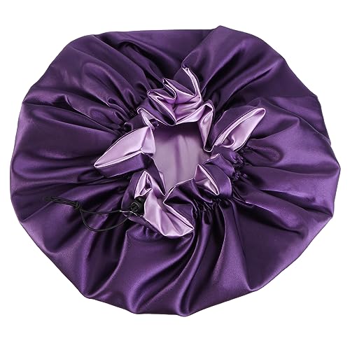 DECORNIJIA 1 Stück Spitze Nachthaube Duschhaube häuten Duschzubehör frauen Nachthaube aus Satin Und Doppelschichtige Bademütze schlafhaube für Frauen Damen Duschhaube Die Seide von DECORNIJIA