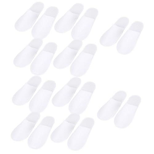 DECORNIJIA 10 Paare Einweg Gästehausschuhe Weiß Rutschfest Leicht und Tragbar Für Hotel Salon Reise Unisex Hausschuhe Damen Herren Wohnzimmer Slipper von DECORNIJIA