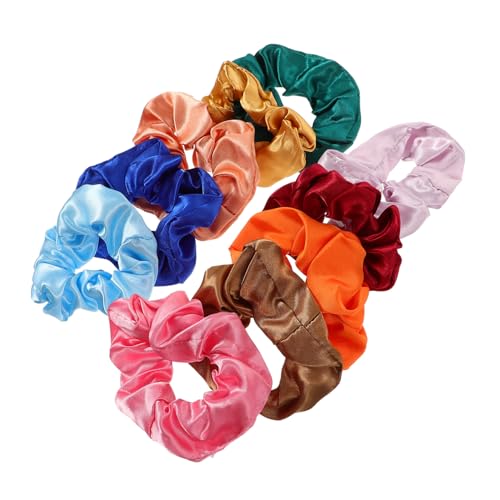 DECORNIJIA 10 Stück Teiliges Haargummi Robustem Goldsamt Elastische Haarbänder für Frauen und Mädchen Farbige Pferdeschwanzhalter Langlebige Haarseile für Alltag und Besondere Anlässe von DECORNIJIA