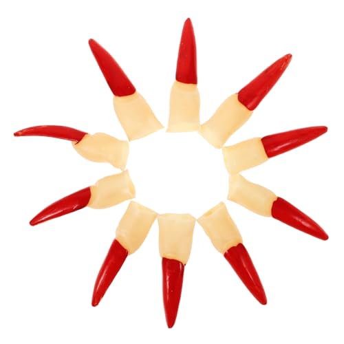 DECORNIJIA 10 Stück Teiliges Halloween Deko mit Realistischen Blutroten Fake Fingernägeln Langlebige Halloween Finger für Hexen und Zombie Cosplay Gruselige Requisiten für Horror Partys von DECORNIJIA