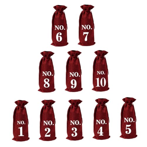 DECORNIJIA 10 Stück Teiliges Jutebeutel für Weinflaschen mit Kordelzug Wiederverwendbare Geschenktüten Robuste und Langlebige Flaschenbeutel für Geburtstage Hochzeiten von DECORNIJIA