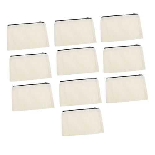 DECORNIJIA 10 Stück Teiliges Kosmetiktaschen aus Canvas Sublimations Blanko DIY Make Up Organizer mit Reißverschluss Geräumig und Tragbar für Reisen Kosmetik und Toilettenartikel von DECORNIJIA