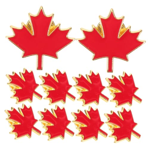 DECORNIJIA 10 Stück Teiliges Maple Leaf Anstecknadeln aus Metall Dekorative Ahornblatt Broschen für Damen Kleidung Schals und Hüte Langlebig Originelles Design für Herbst und Thanksgiving von DECORNIJIA