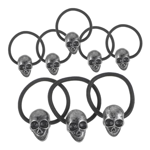 DECORNIJIA 10 Stück Teiliges Punk Haargummi Gothic Skull Haarseile für Damen Mädchen Robustes Haarschmuck Accessoire Geeignet für Party Alltag Sicherer bei Losem Haar Einfach Anzulegen von DECORNIJIA
